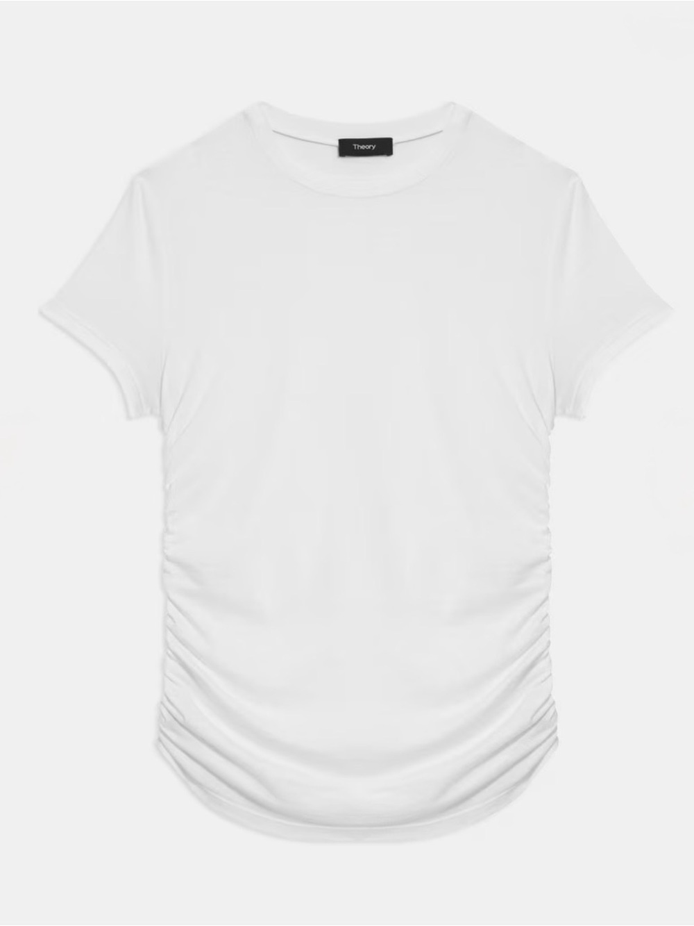 Theory Ruched Tiny Tee Short Sleeve in 100% Pima Cotton in White
